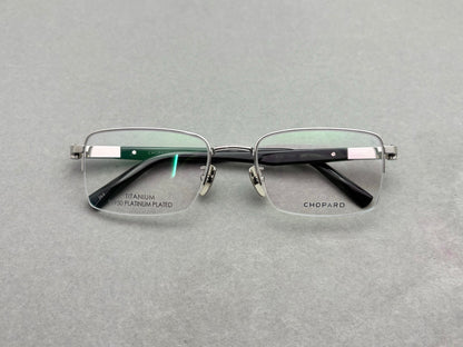 55mm-Unisex Lightweight Titanium Alloy Semi-Rimless Rectangle Optical Glasses