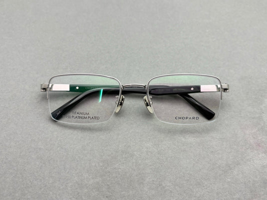 55mm-Unisex Lightweight Titanium Alloy Semi-Rimless Rectangle Optical Glasses