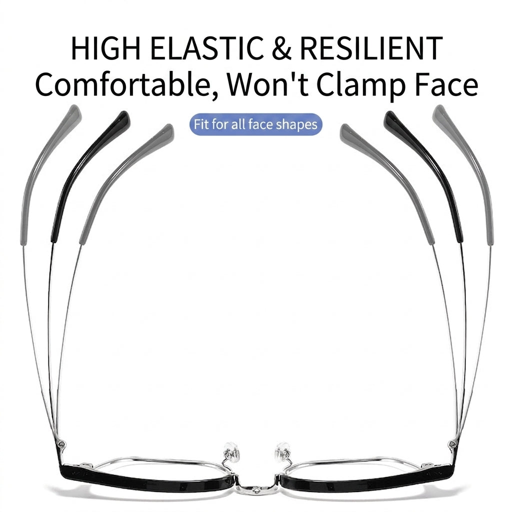 122616Y Lightweight Half Titanium Rectangle Eyeglasses – Unisex