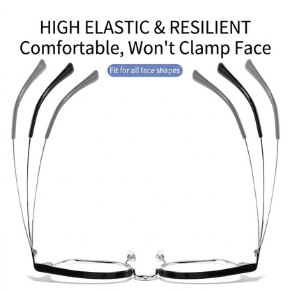 122616Y Lightweight Half Titanium Rectangle Eyeglasses – Unisex