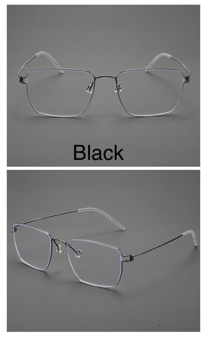 HYD0175Y Pure Titanium Screwless Eyeglasses – Lightweight Geometric Optical Frame
