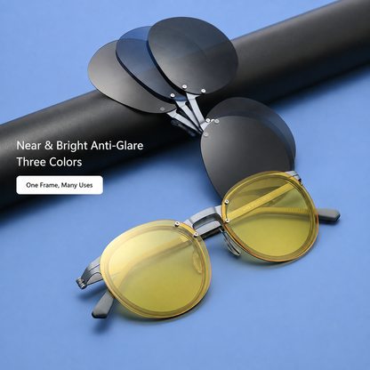 8868 Titanium Magnetic Clip-On Eyeglasses – Polarized Multi-Lens Frame (Copy)