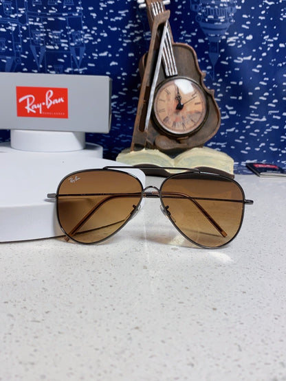 R0101S Reverse Aviator Sunglasses – Brown Lens Metal Frame 62mm