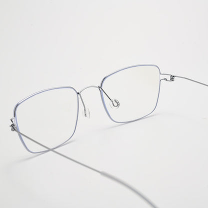 HYD0175Y Pure Titanium Screwless Eyeglasses – Lightweight Geometric Optical Frame