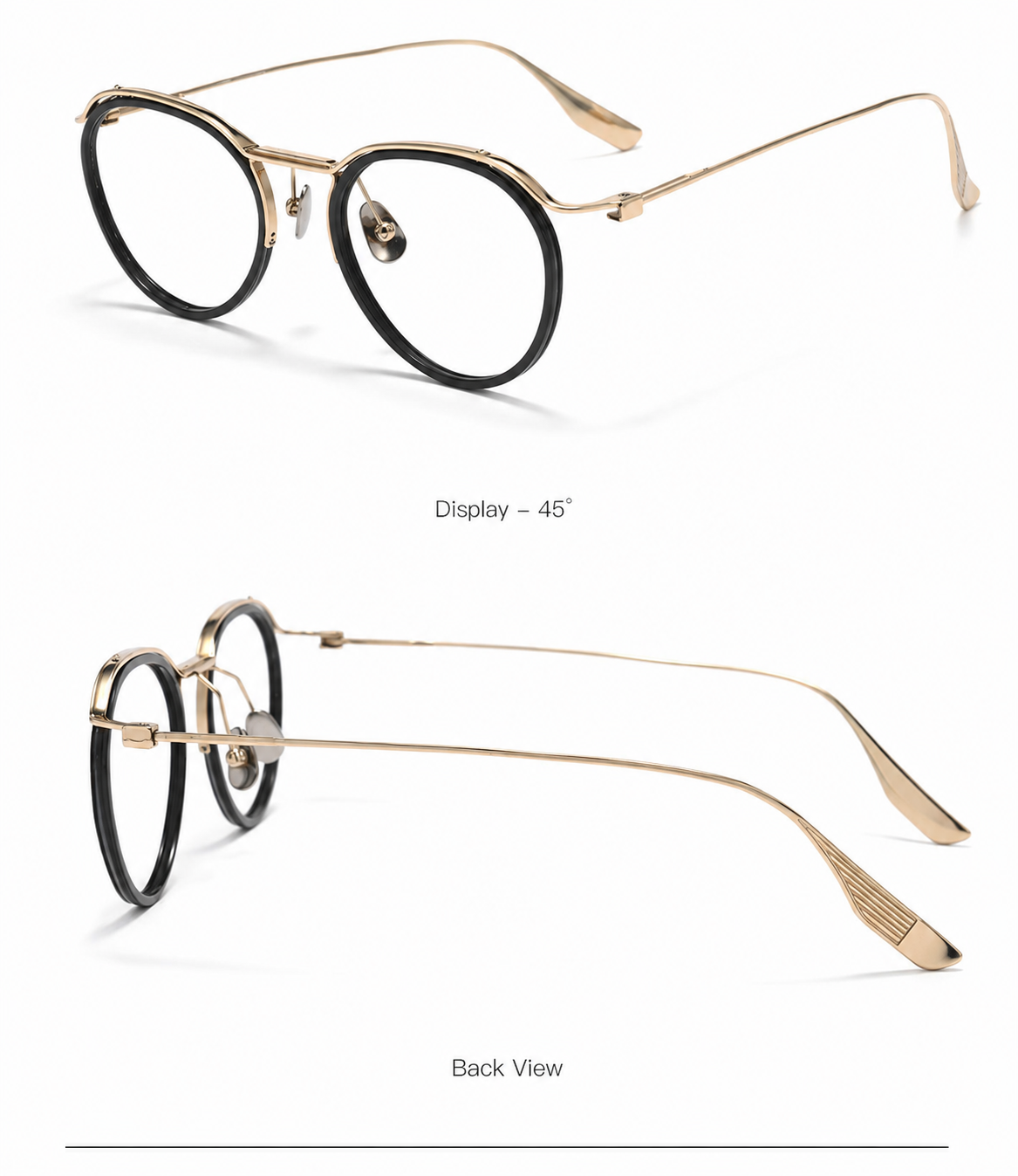 8120Y Pure Titanium Round Eyeglasses with Blue Light Blocking Lens – Lightweight Vintage Optical Frame