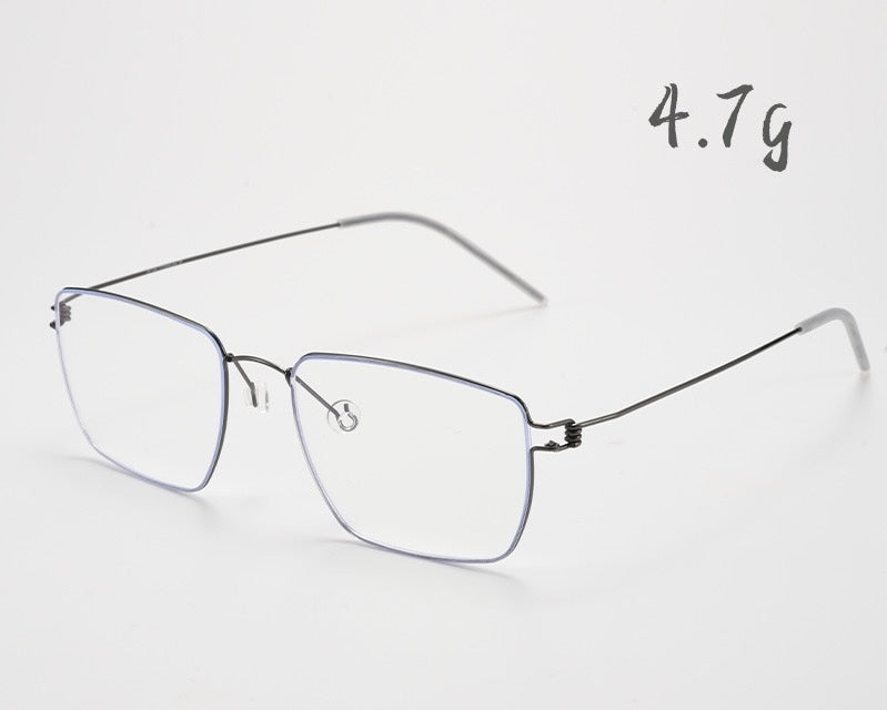 HYD0175Y Pure Titanium Screwless Eyeglasses – Lightweight Geometric Optical Frame