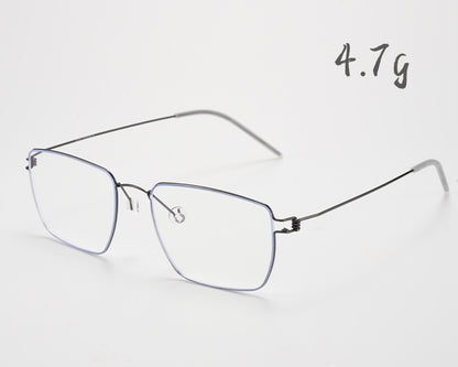 HYD0175Y Pure Titanium Screwless Eyeglasses – Lightweight Geometric Optical Frame