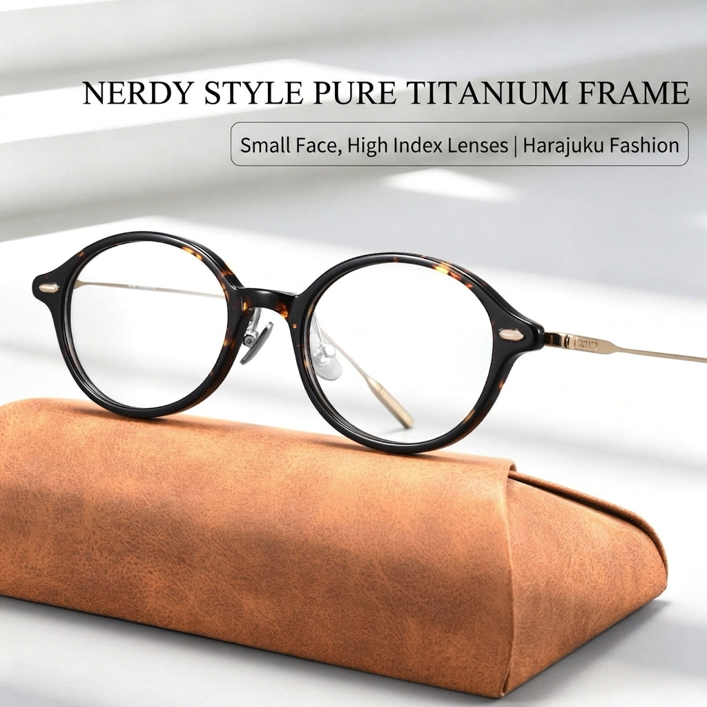 30906Y Lightweight Titanium Acetate Round Eyeglasses – Unisex