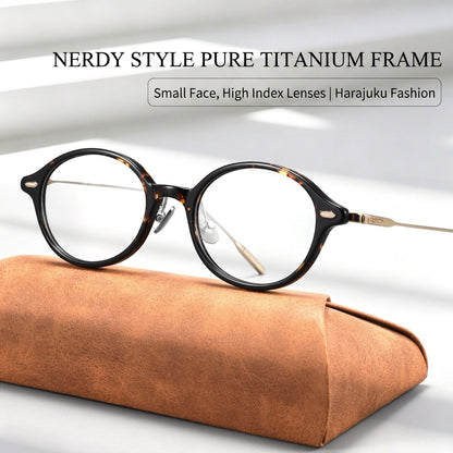 30906Y Lightweight Titanium Acetate Round Eyeglasses – Unisex