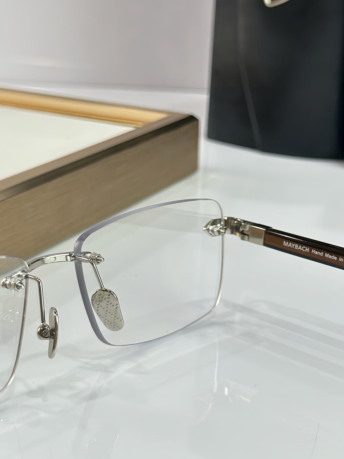 EDITOR Luxury Rimless Square Optical Glasses – 56mm Unisex Frameless Eyewear