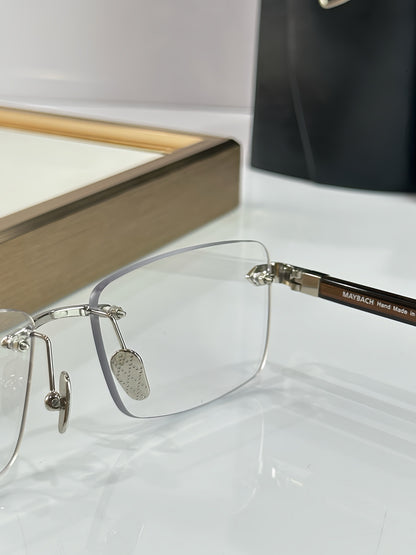 EDITOR Luxury Rimless Square Optical Glasses – 56mm Unisex Frameless Eyewear