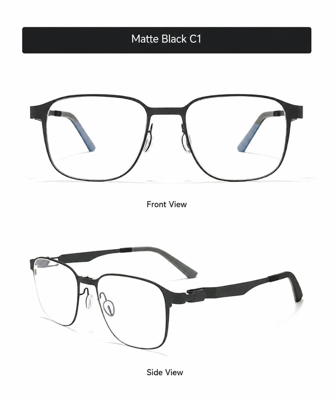 8868 Titanium Magnetic Clip-On Eyeglasses – Polarized Multi-Lens Frame