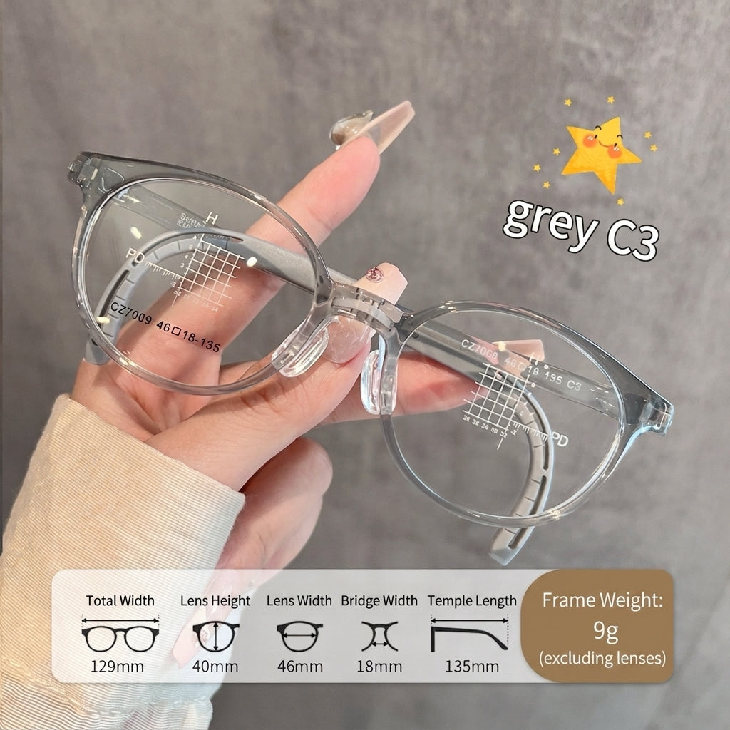 CZ7009ET Kids Round Eyeglasses – Lightweight Flexible TR Children’s Glasses | 46mm