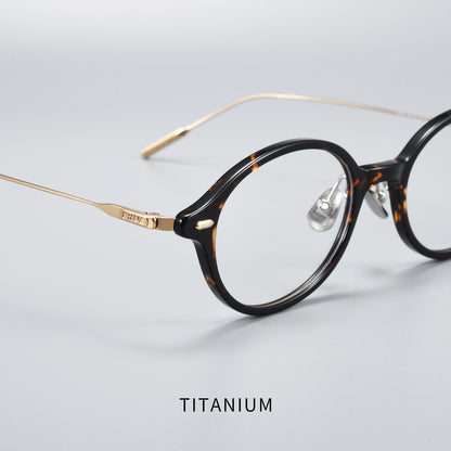 30906Y Lightweight Titanium Acetate Round Eyeglasses – Unisex