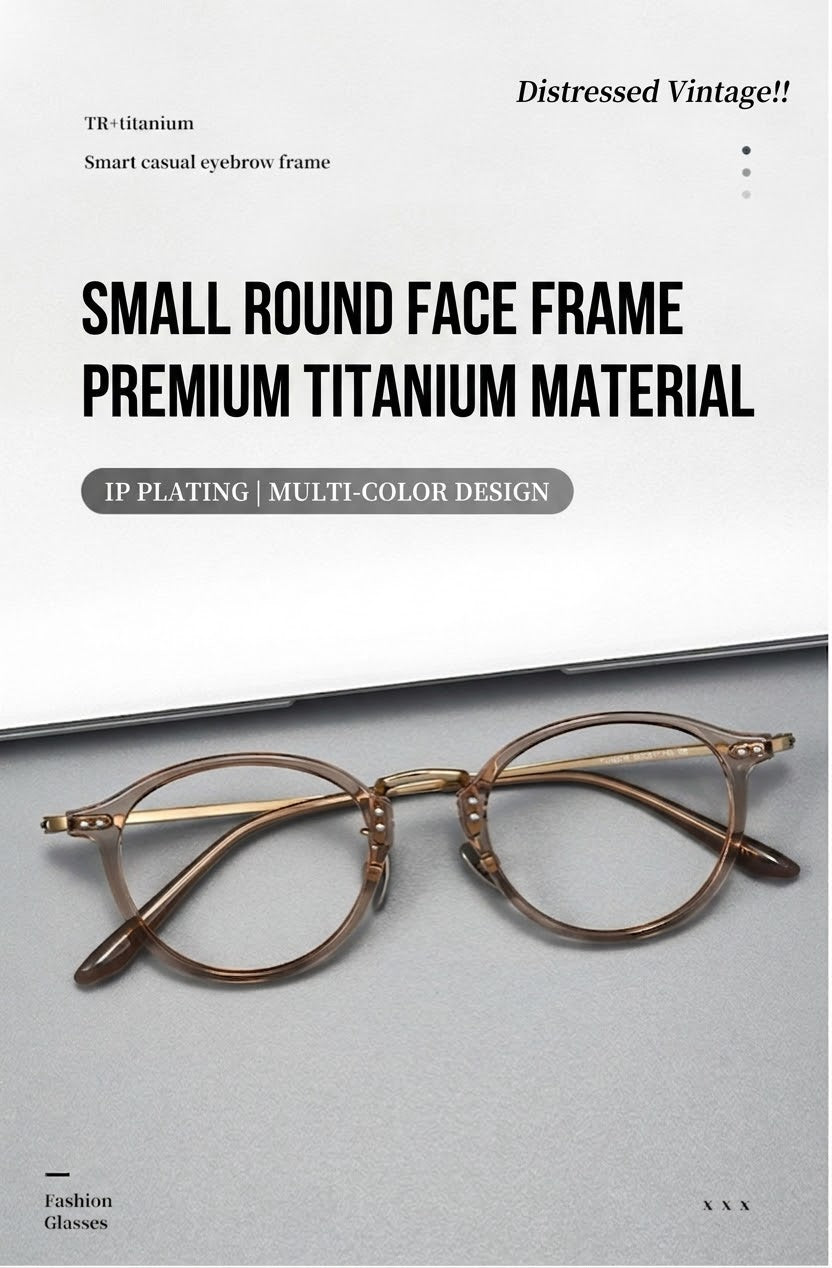 T18276Z Vintage Round Titanium Eyeglasses