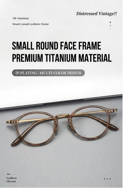 T18276Z Vintage Round Titanium Eyeglasses