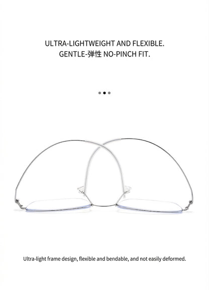 HYD0175Y Pure Titanium Screwless Eyeglasses – Lightweight Geometric Optical Frame