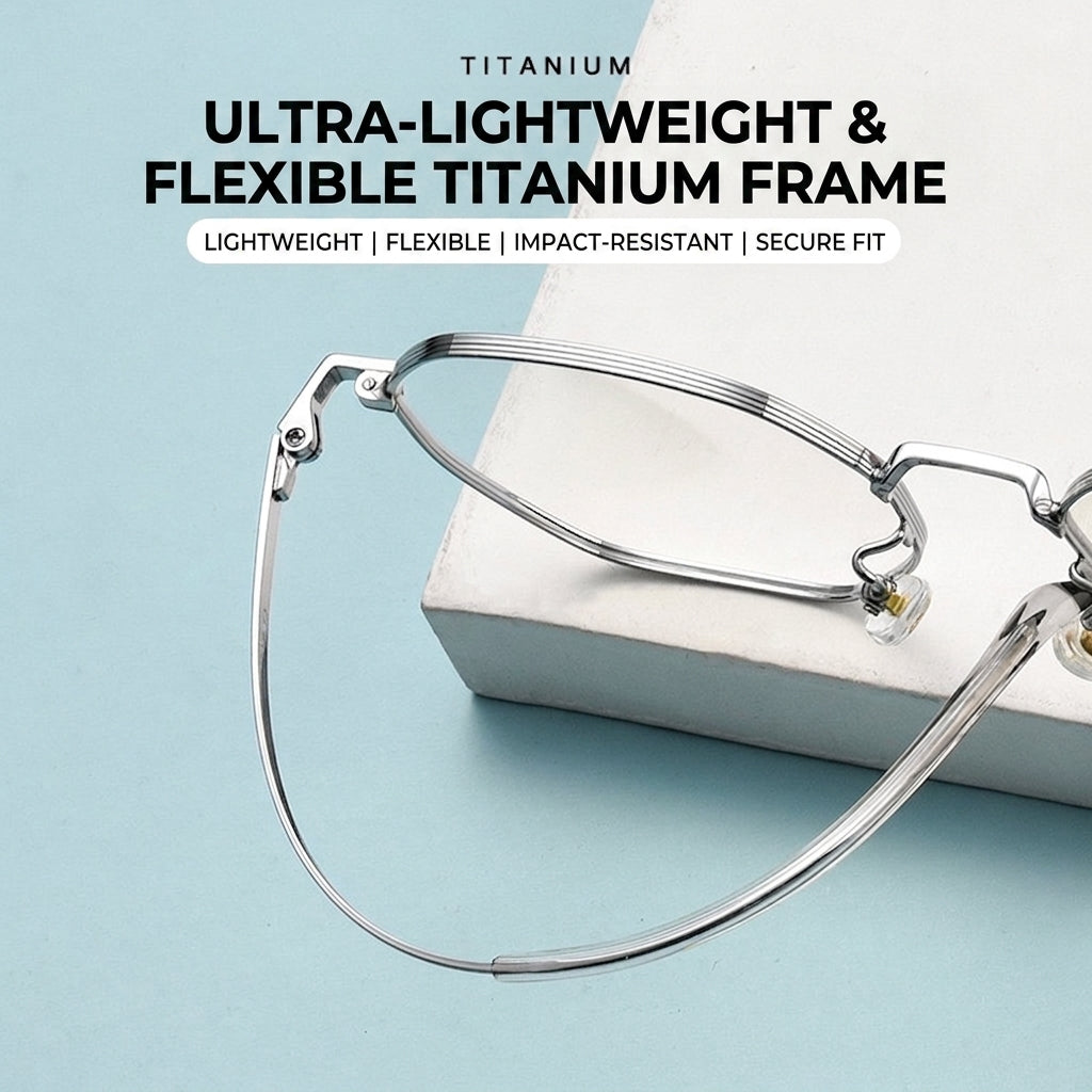 T3903 Lightweight Geometric β-Titanium Eyeglasses – 50mm