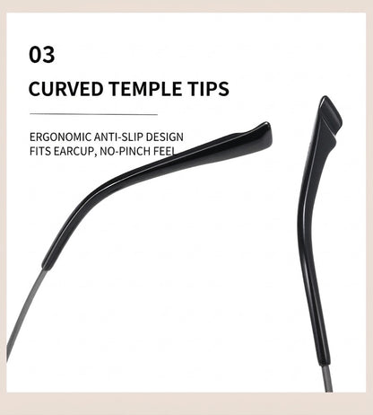GG-F570 Lightweight Round TR & Titanium Eyeglasses – 49mm Unisex Optical Frame