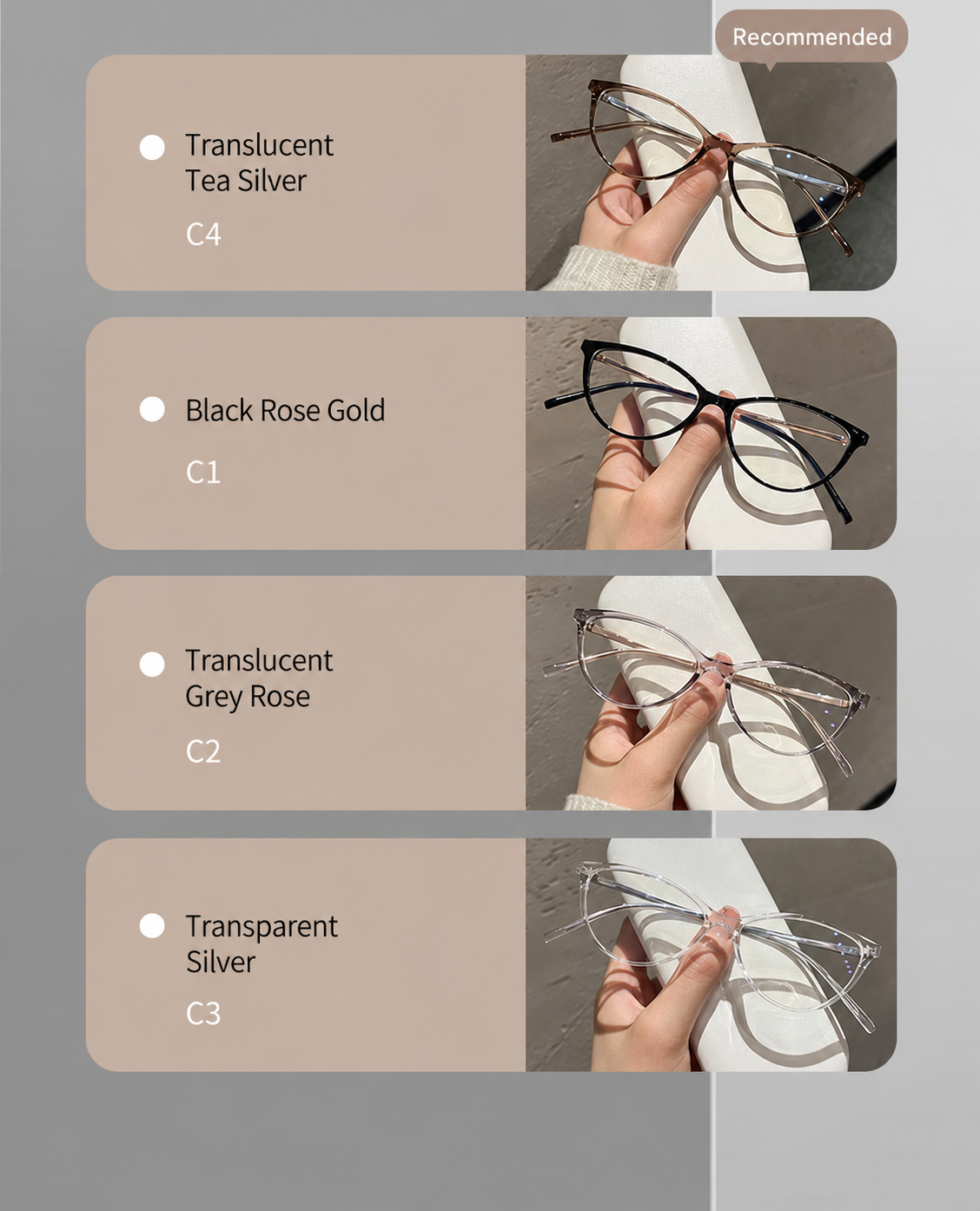 M8238Z Lightweight Cat-Eye Eyeglasses – TR & Titanium Frame