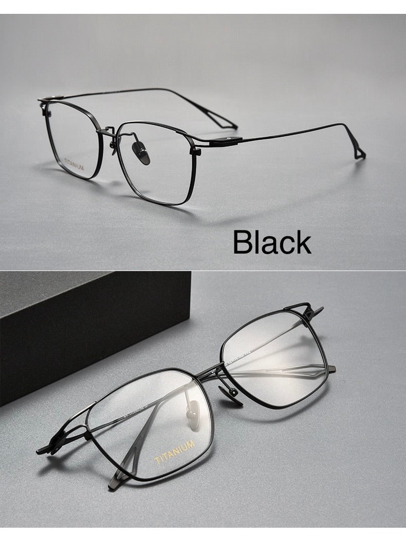SEVENZ Lightweight Titanium Rectangle Eyeglasses – Retro Unisex 54mm Frame