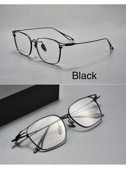 SEVENZ Lightweight Titanium Rectangle Eyeglasses – Retro Unisex 54mm Frame