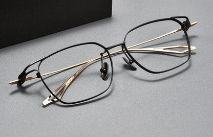 SEVENZ Lightweight Titanium Rectangle Eyeglasses – Retro Unisex 54mm Frame