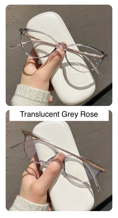 M8238Z Lightweight Cat-Eye Eyeglasses – TR & Titanium Frame