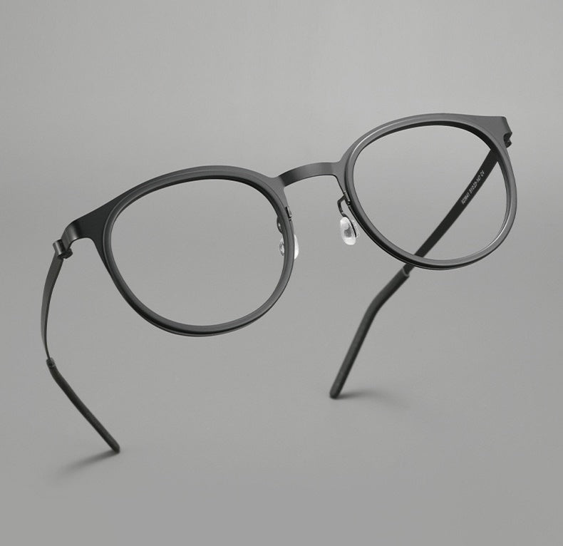 923641Y Round Acetate Titanium Eyeglasses – Lightweight Unisex Optical Frame