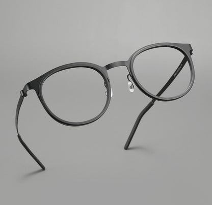 923641Y Round Acetate Titanium Eyeglasses – Lightweight Unisex Optical Frame