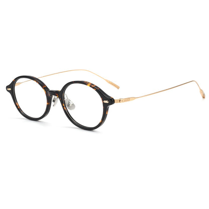 30906Y Lightweight Titanium Acetate Round Eyeglasses – Unisex