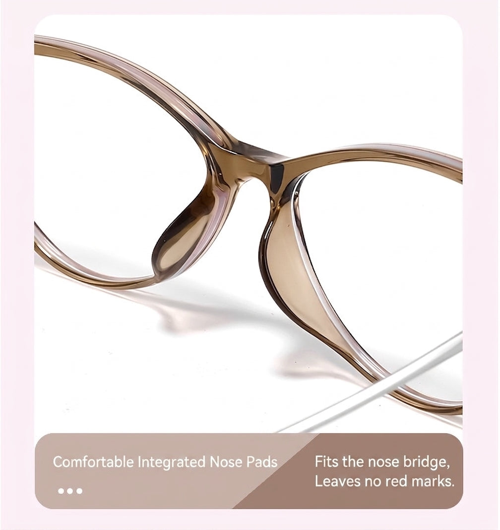 M8238Z Lightweight Cat-Eye Eyeglasses – TR & Titanium Frame