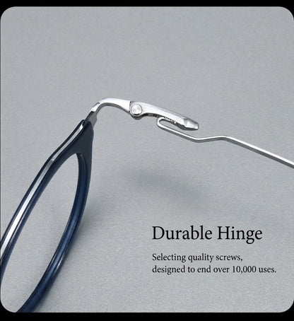 M80910S Lightweight Round Eyeglasses – TR & Titanium Combination Frame