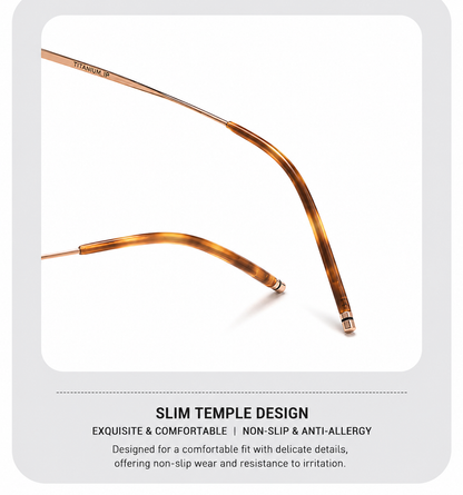 L9113Y Lightweight Titanium Round Prescription Eyeglasses