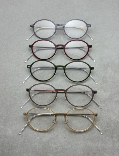6667 Ultralight Pure Titanium Round Eyeglasses – Screwless Minimalist Frame
