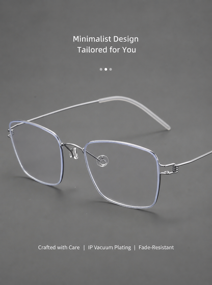 HYD0175Y Pure Titanium Screwless Eyeglasses – Lightweight Geometric Optical Frame
