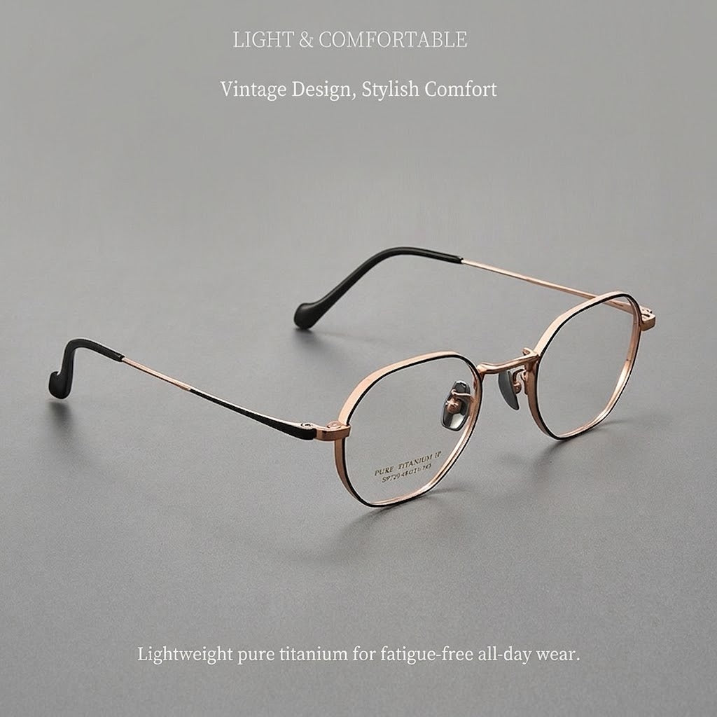 S720P Lightweight Pure Titanium Retro Eyeglasses – Unisex Optical Frame
