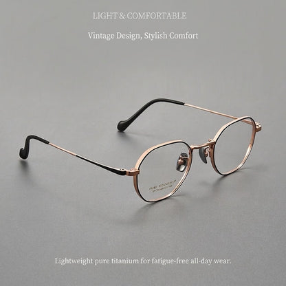 S720P Lightweight Pure Titanium Retro Eyeglasses – Unisex Optical Frame