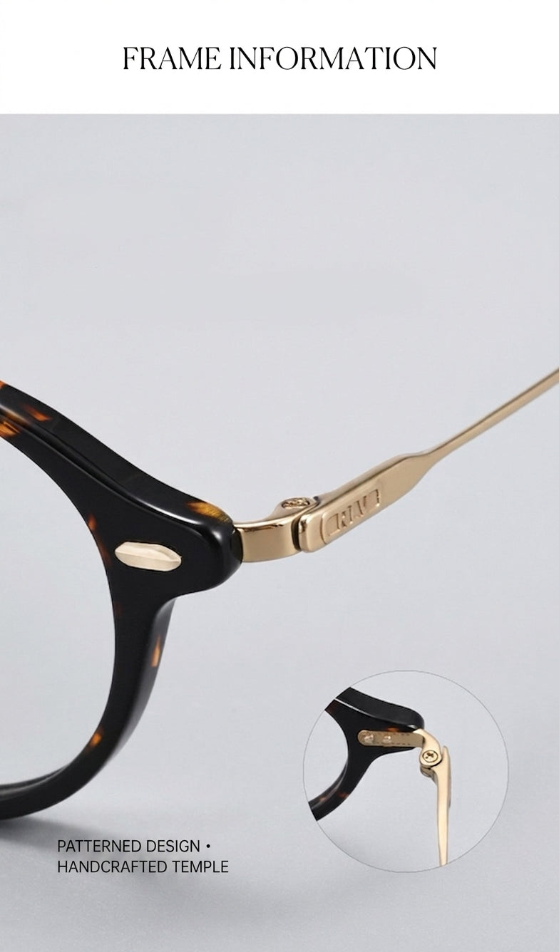 30906Y Lightweight Titanium Acetate Round Eyeglasses – Unisex