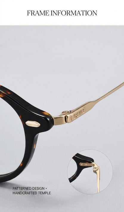 30906Y Lightweight Titanium Acetate Round Eyeglasses – Unisex