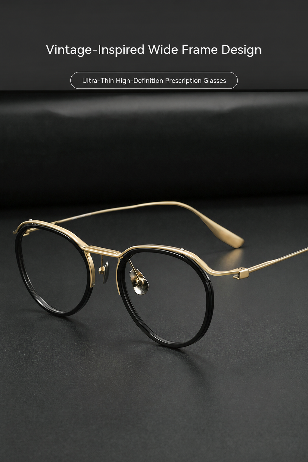 8120Y Pure Titanium Round Eyeglasses with Blue Light Blocking Lens – Lightweight Vintage Optical Frame