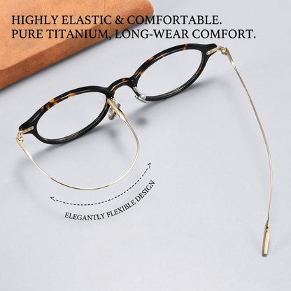 30906Y Lightweight Titanium Acetate Round Eyeglasses – Unisex