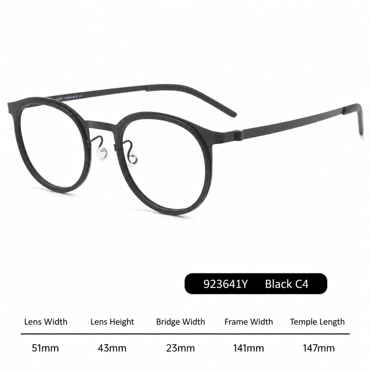 923641Y Round Acetate Titanium Eyeglasses – Lightweight Unisex Optical Frame