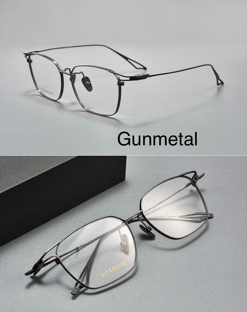 SEVENZ Lightweight Titanium Rectangle Eyeglasses – Retro Unisex 54mm Frame