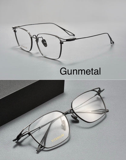SEVENZ Lightweight Titanium Rectangle Eyeglasses – Retro Unisex 54mm Frame