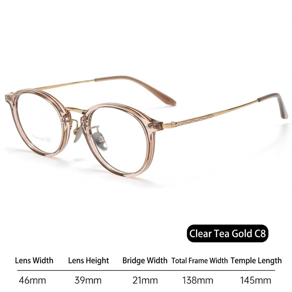 T18276Z Vintage Round Titanium Eyeglasses