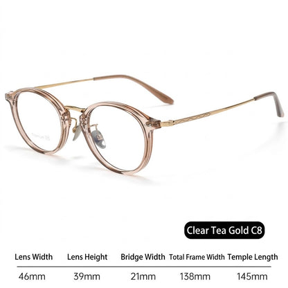T18276Z Vintage Round Titanium Eyeglasses