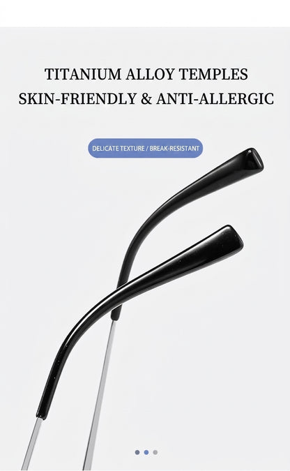 122616Y Lightweight Half Titanium Rectangle Eyeglasses – Unisex
