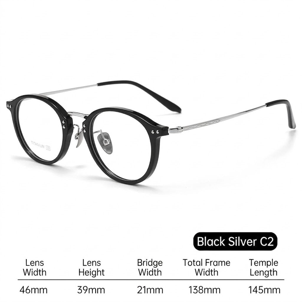 T18276Z Vintage Round Titanium Eyeglasses
