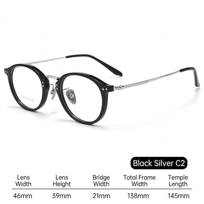 T18276Z Vintage Round Titanium Eyeglasses